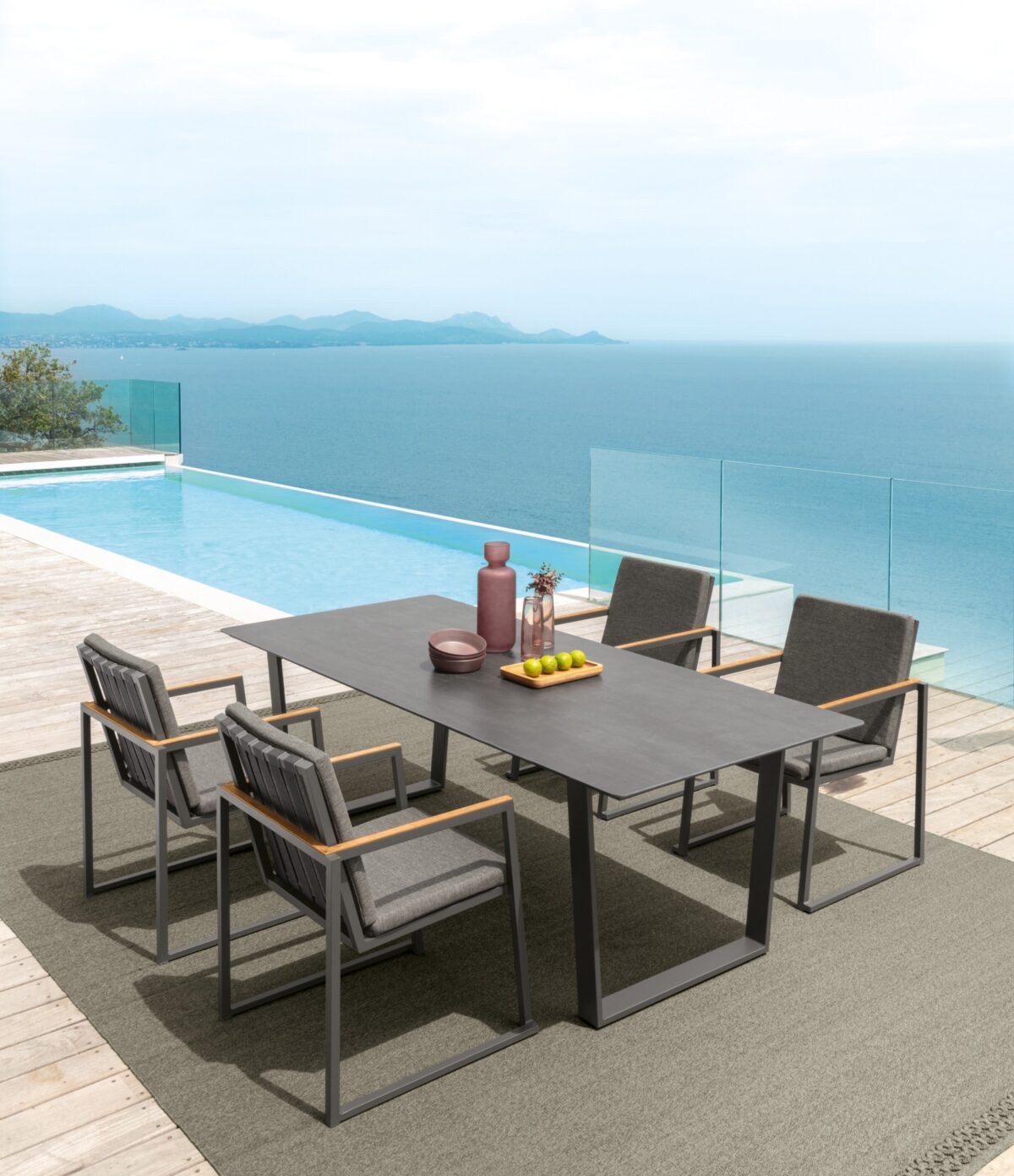 Modern Alabama//Alu Dining Armchair by Talentispa Italian aluminum design in Royal Oak Michigan showroom