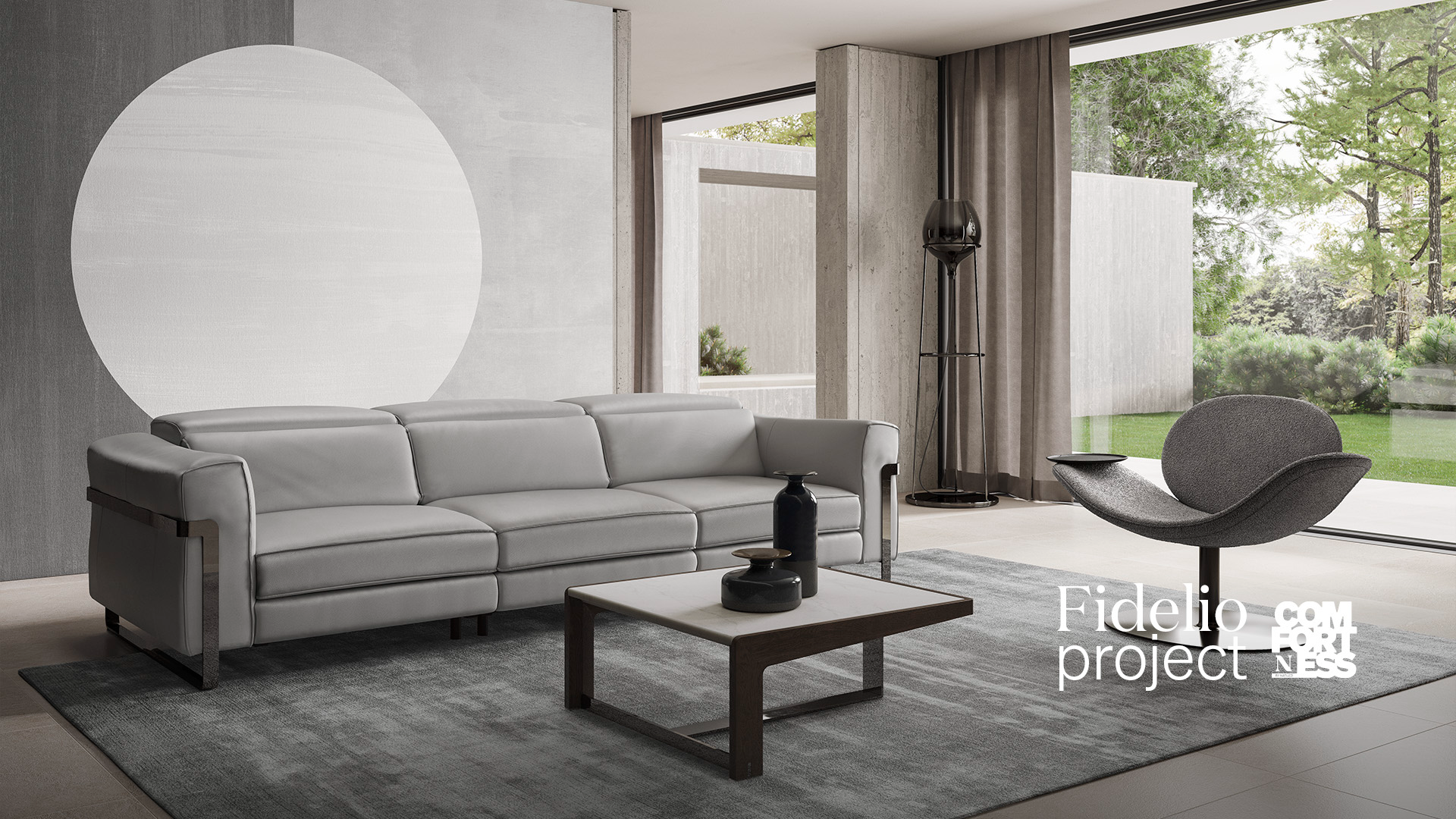Luxury contemporary Fidelio Project by Natuzzi, perfect for a sophisticated home in Birmingham, Michigan.