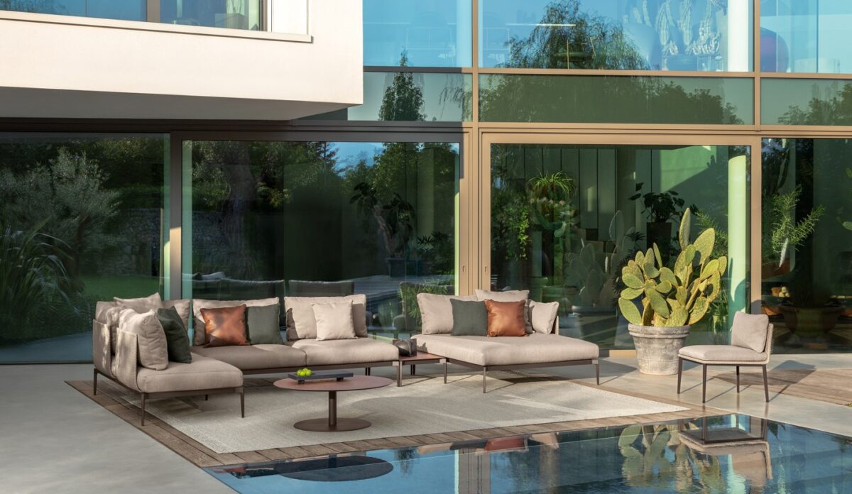 Minimalist Talenti Leaf Dining Chair designed for upscale hospitality and residential outdoor dining