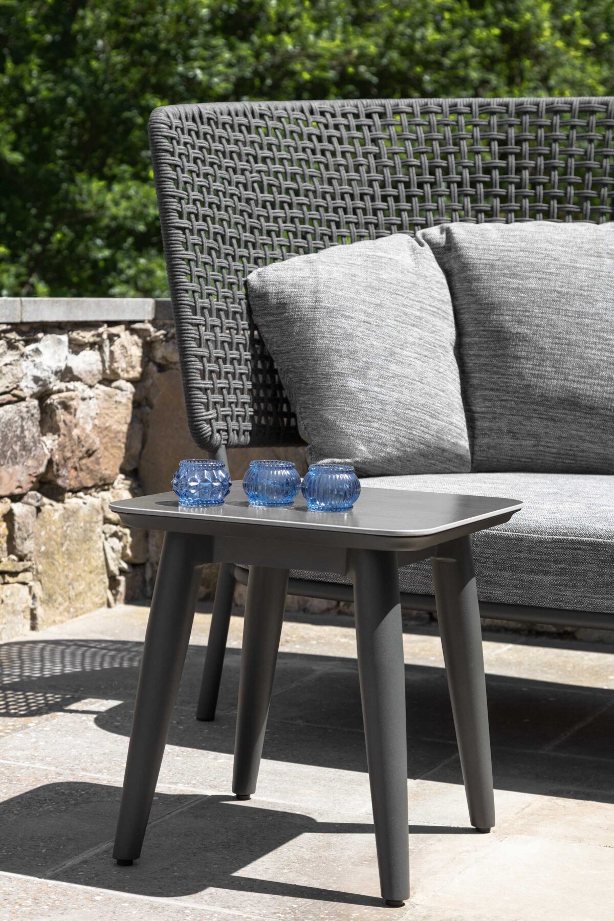 Contemporary Moon//Alu Love Seat by Talentispa sleek Italian outdoor seat at Birmingham Michigan terrace