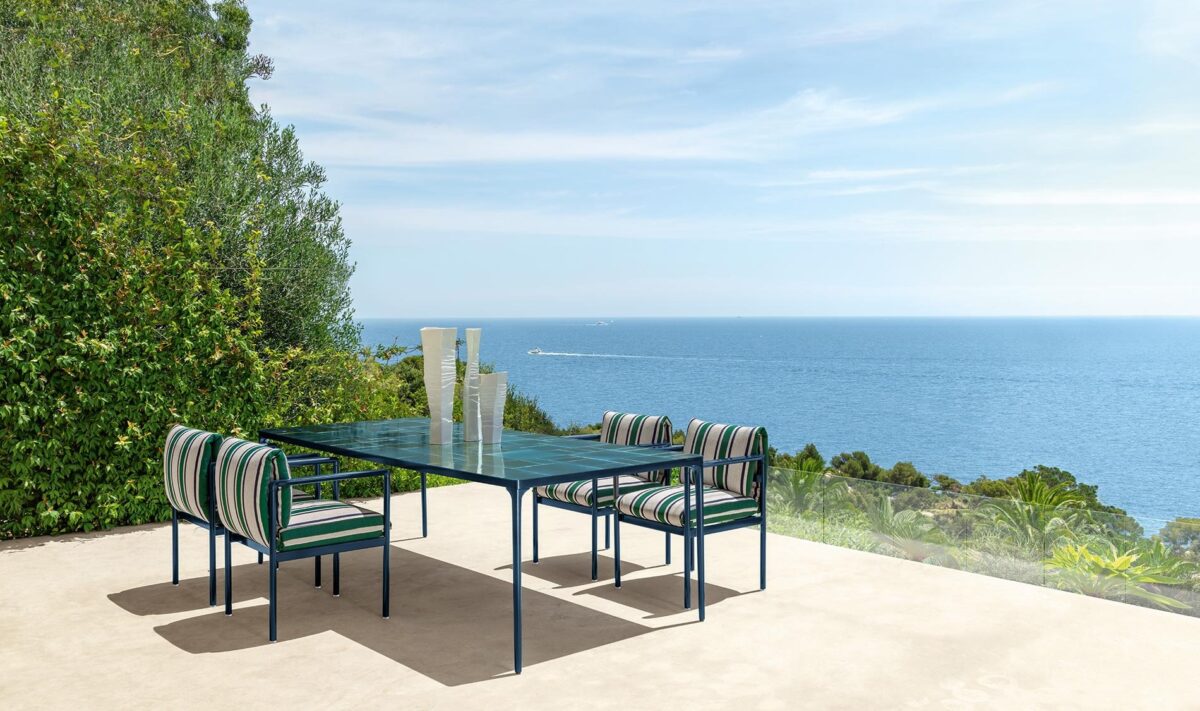 Contemporary Nalu Rectangular Dining Table from Talenti offering maximum seating and Italian elegance