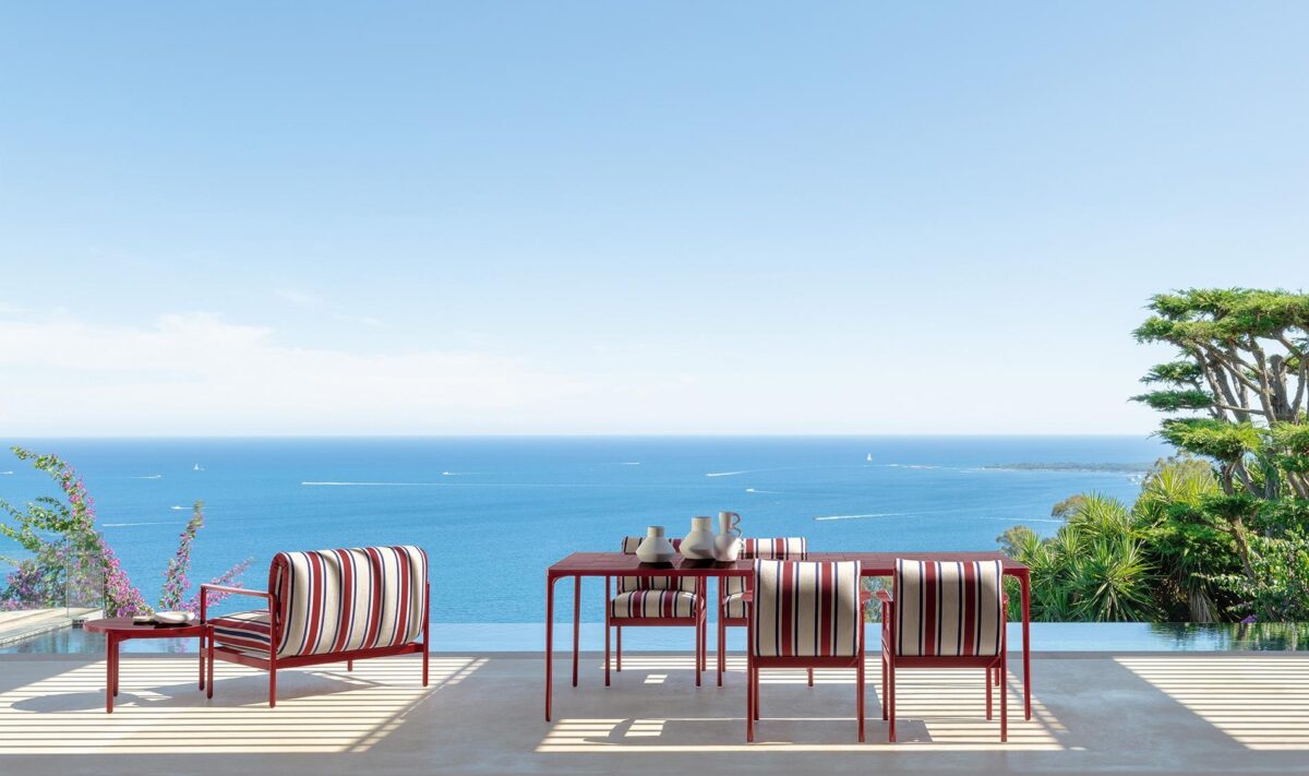 High-end Nalu Dining Table by Talenti perfect for outdoor entertaining in Birmingham, Michigan gardens