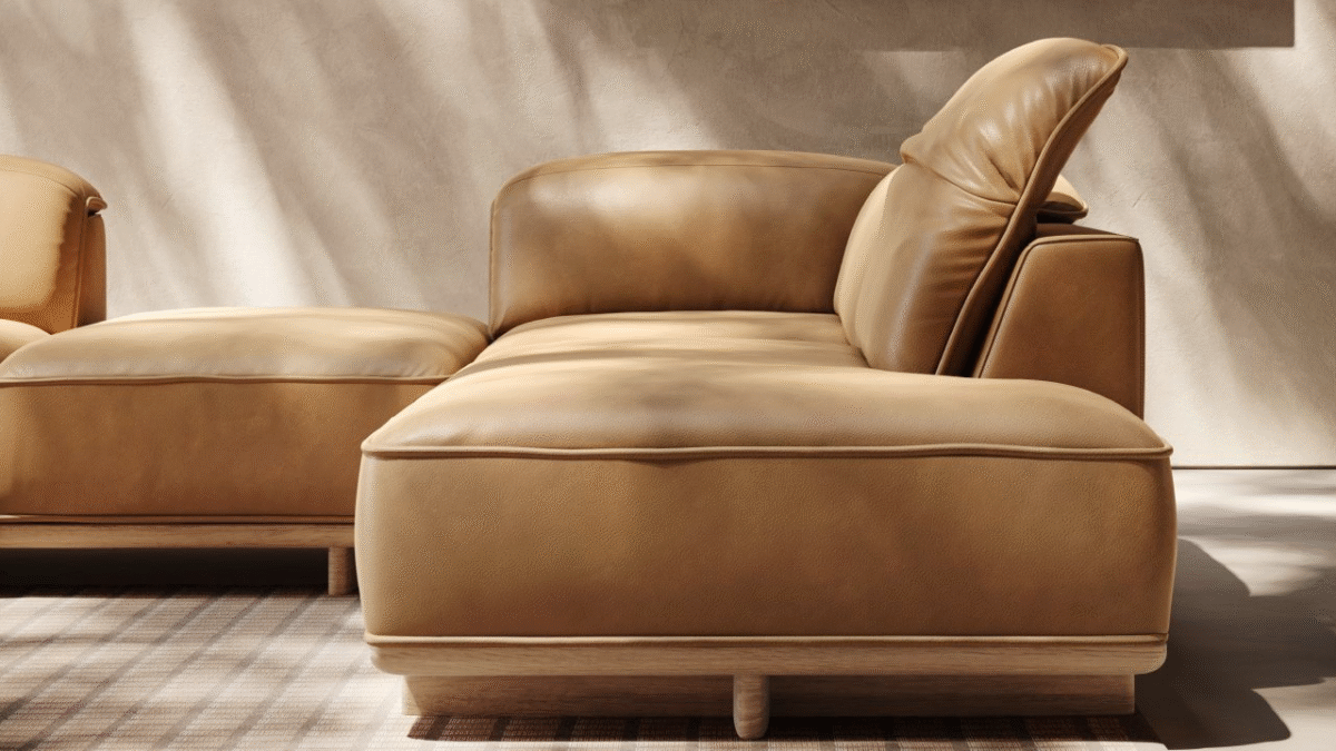 Luxury contemporary Adam collection by Natuzzi, perfect for a sophisticated living space in Birmingham, Michigan.