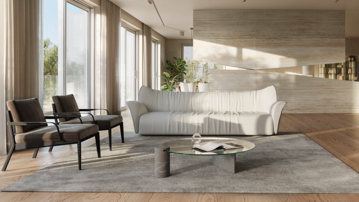Modern Juno sofa by Natuzzi, high-end Italian design for Birmingham, Michigan.