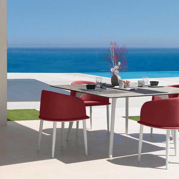 Modern CleoSoft//Alu Padded Tub Chair by Talentispa Italian aluminum design in Royal Oak Michigan showroom
