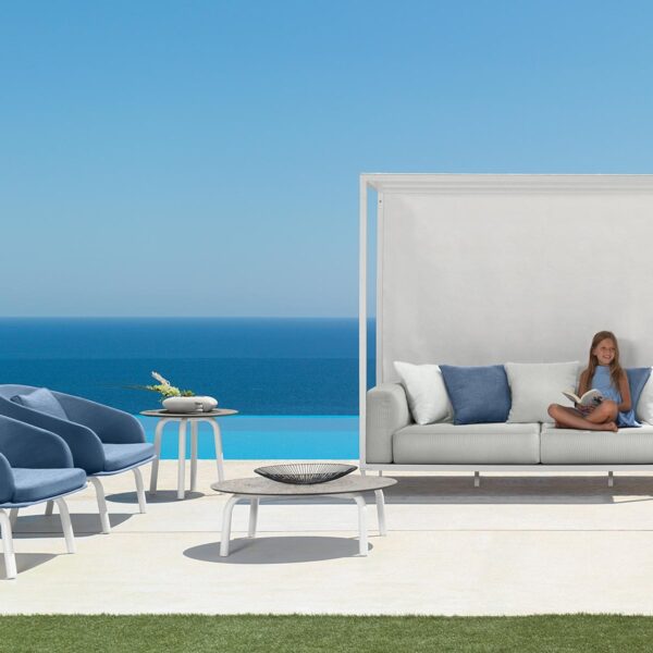Modern CleoSoft//Alu Canopy Sofa by Talentispa Italian aluminum design in Royal Oak Michigan showroom