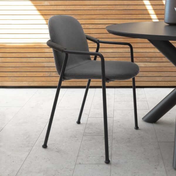 Modern Coral Dining Armchair by Talentispa Italian design in Royal Oak Michigan showroom