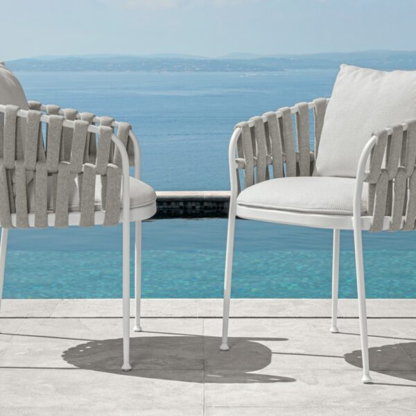 Modern Frame Dining Armchair by Talentispa Italian design in Royal Oak Michigan showroom