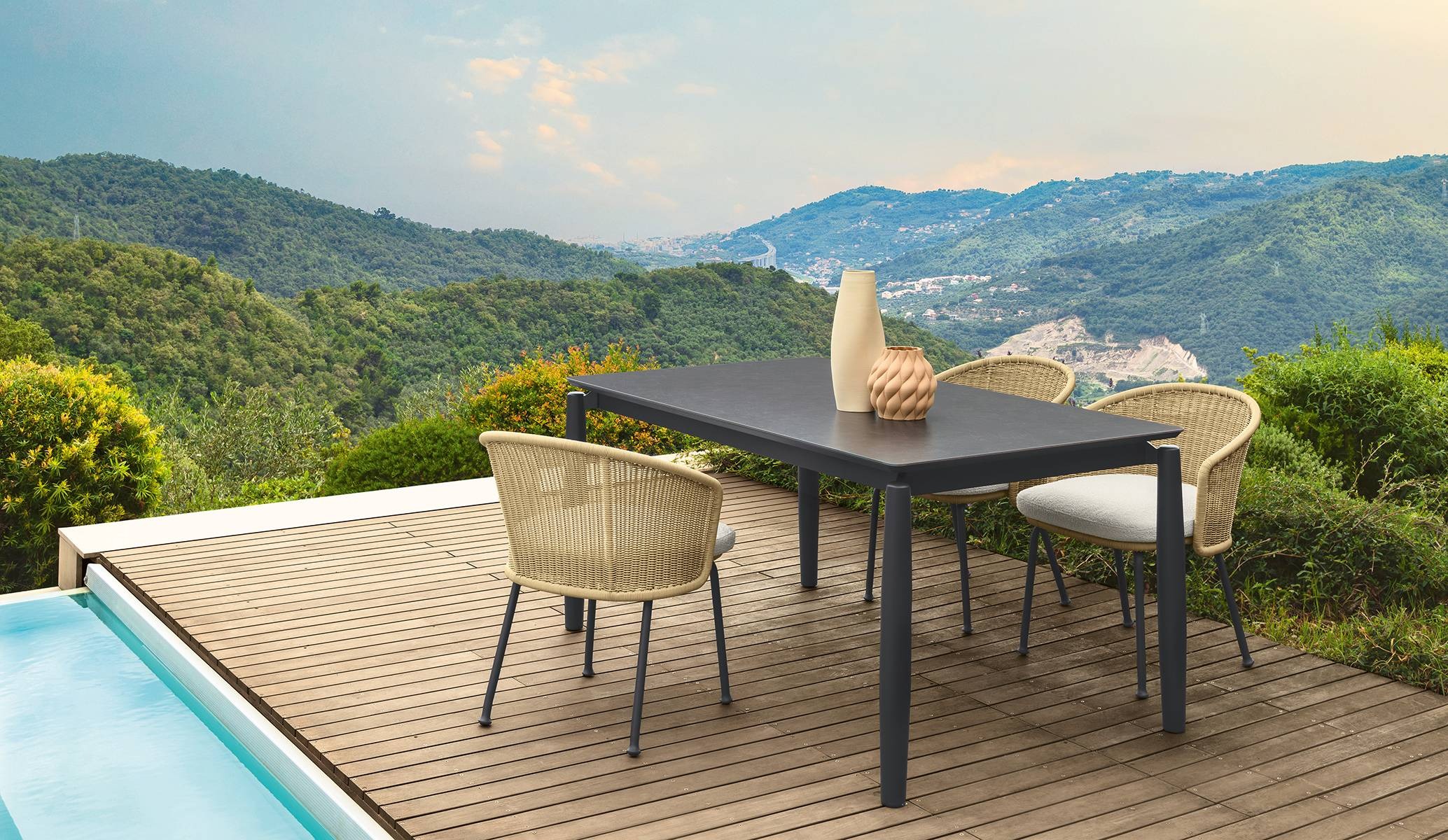 Modern Nido Dining Armchair by Talentispa Italian design in Royal Oak Michigan showroom