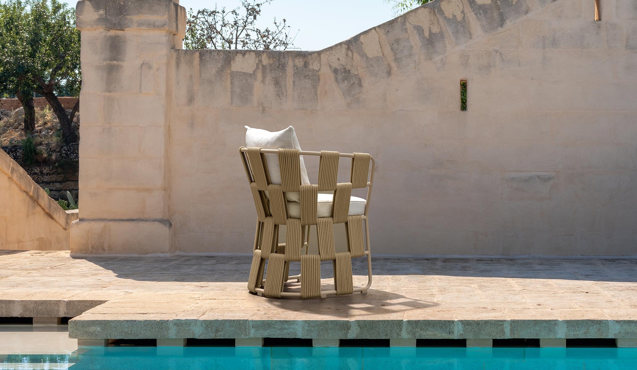 Modern Scacco Dining Armchair by Talentispa Italian design in Royalβ―Oak Michigan showroom