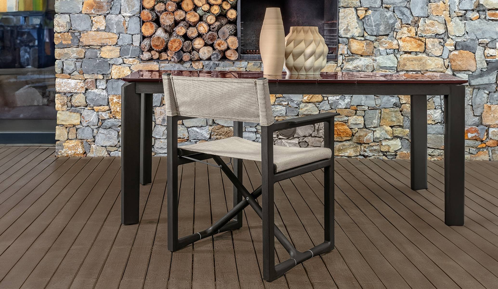 Modern Thea Director Chair by Talentispa Italian design in Royalβ―Oak Michigan showroom