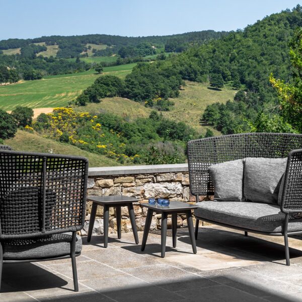 Modern Moon//Alu Love Seat by Talentispa Italian design in Royal Oak Michigan showroom