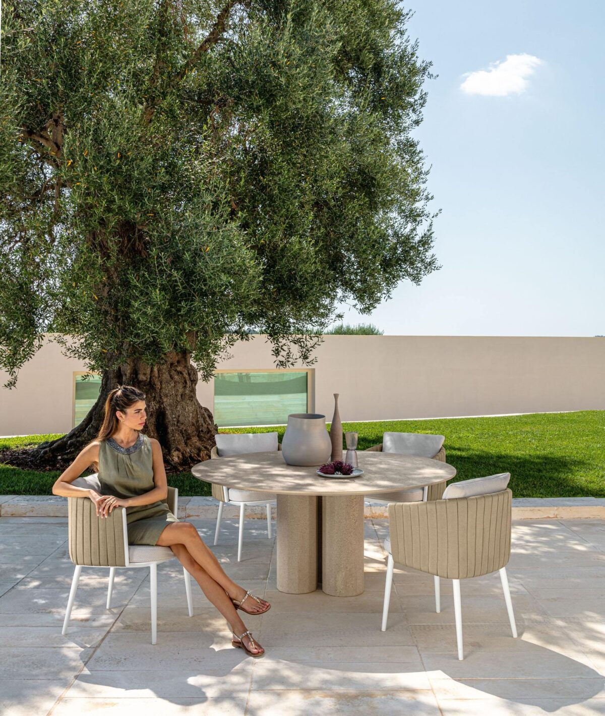 High-end Salinas Dining Chair from Talenti, perfect for stylish alfresco dining in Birmingham, Michigan