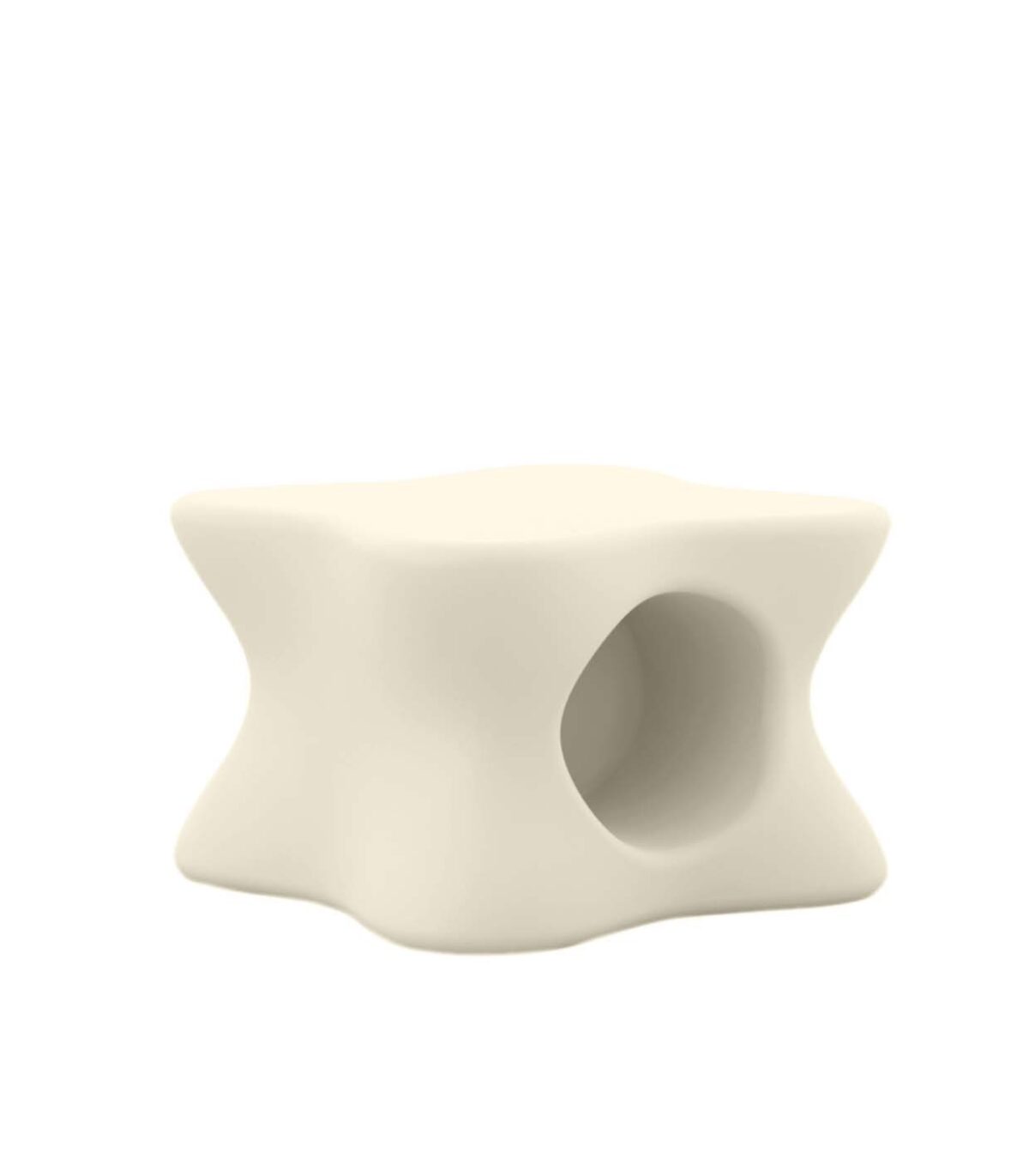 Modern outdoor coffee table from Vondom’s PAL collection with bold silhouette and low profile