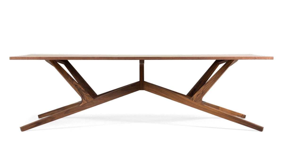 Liberty Table by Moooi in solid American walnut, designed by Atelier Van Lieshout.