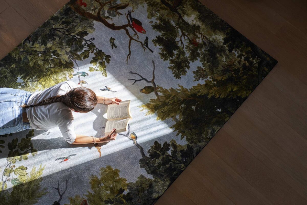 Elevate your Royal Oak, Michigan interiors with the Heaven & Earth rug by Opinion Ciatti, featuring a unique design that blends elements of earth and sky.
