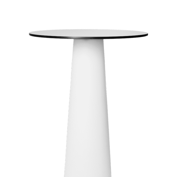 Container Bar Table Classic by Moooi, designed by Marcel Wanders, featuring a sculptural polyethylene base and various tabletop materials.