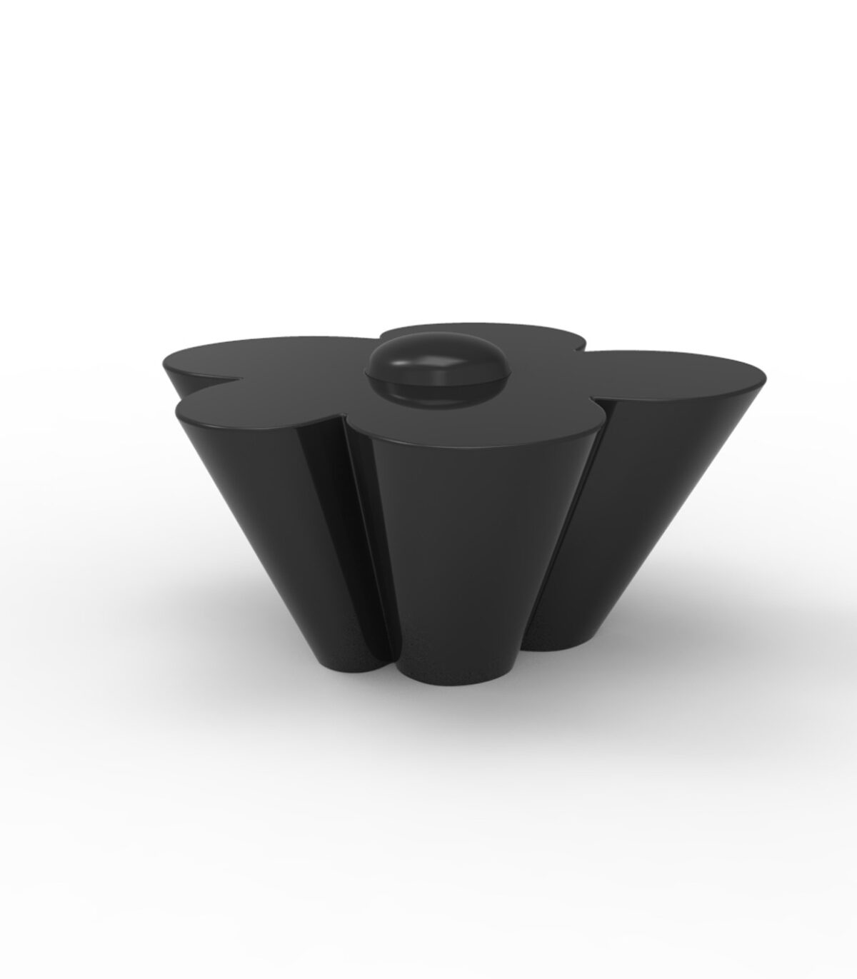 High-end outdoor AGATHA Table from Vondom with sculptural flower design and smooth finish for Troy, Michigan settings