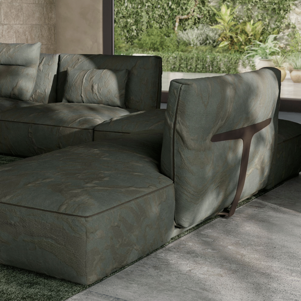 Luxury contemporary Herman collection by Natuzzi, perfect for a sophisticated living space in Troy, Michigan.