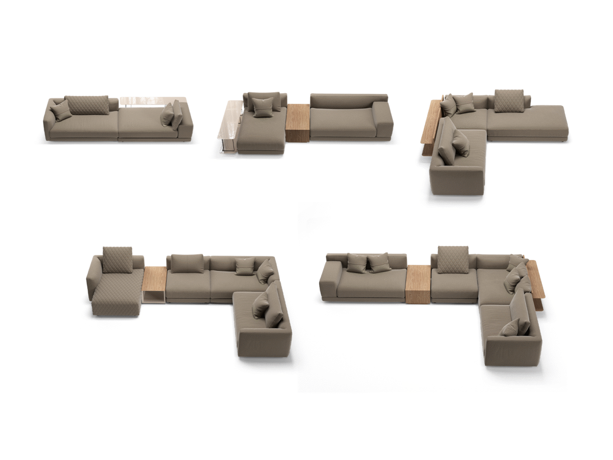 Luxury contemporary Melpot collection by Natuzzi, perfect for a sophisticated living space in Royal Oak, Michigan.