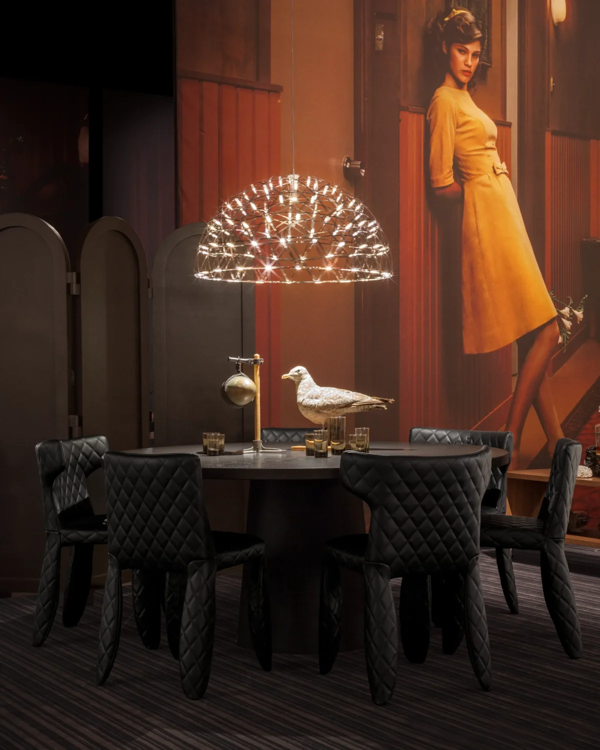 Raimond II Dome by Moooi, an LED pendant light with a modern design perfect for dining spaces.