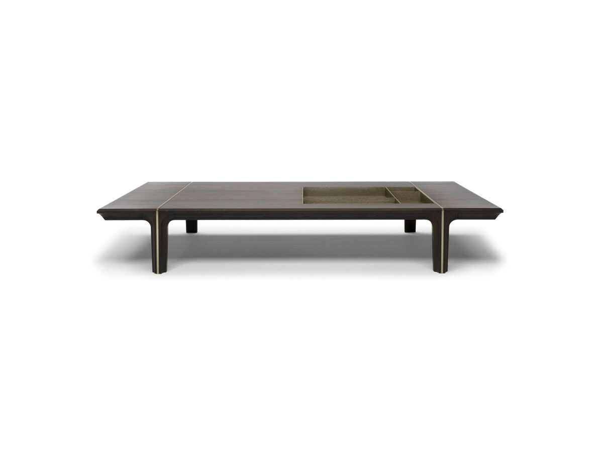 Luxury contemporary Kendo T163 linear sectional by Natuzzi, designer integrated storage furniture for Royal Oak, Michigan.