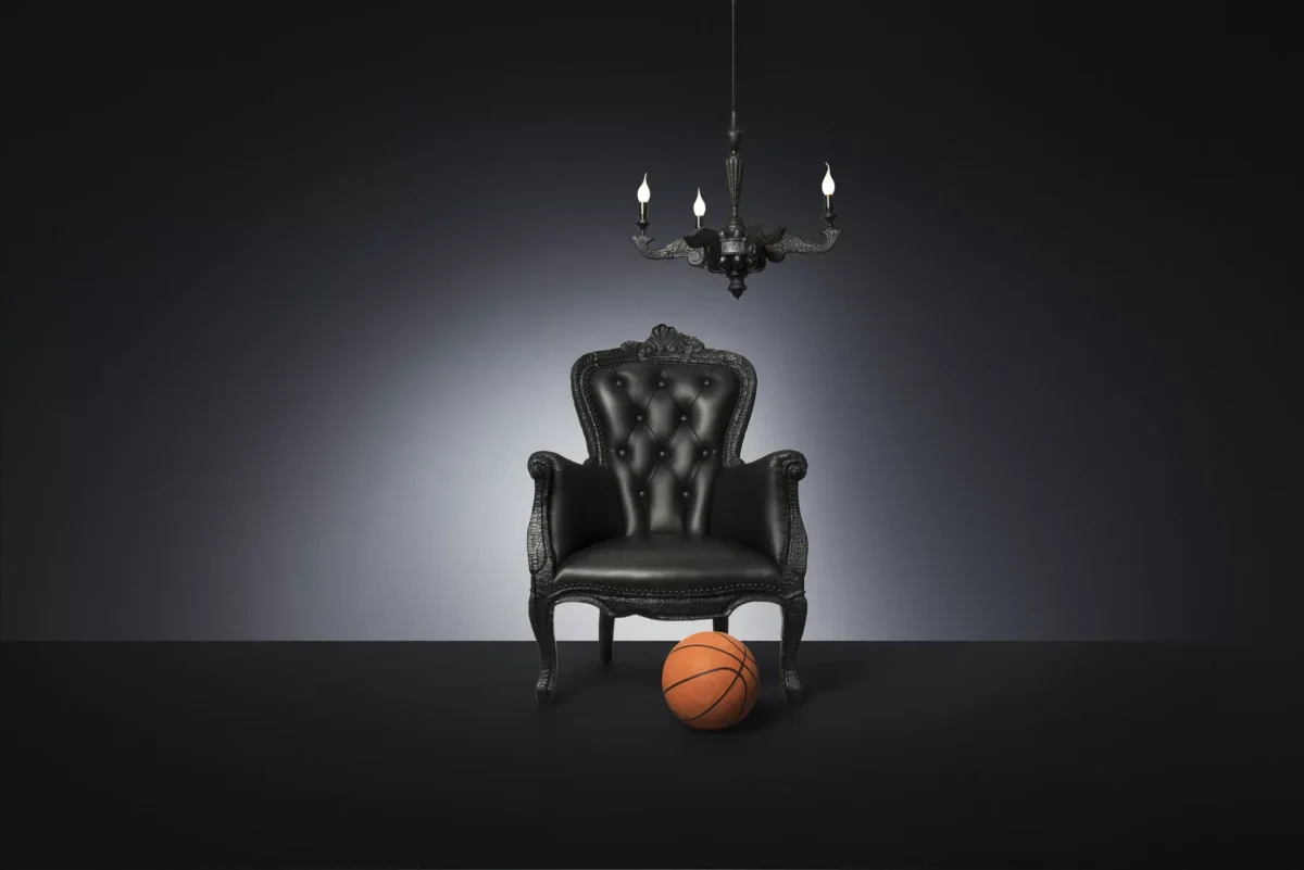 Close-up of Moooi Smoke Armchair’s scorched texture