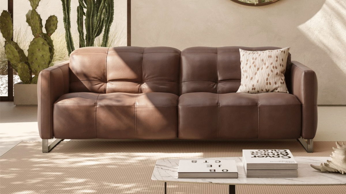 Modern Philo sofa by Natuzzi, perfect for a sophisticated, luxury living space in Troy, Michigan.