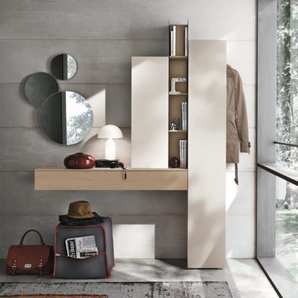 “Hall arrangement by Tomasella – modern Italian entryway furniture set with sleek storage, wall panels, and contemporary design”