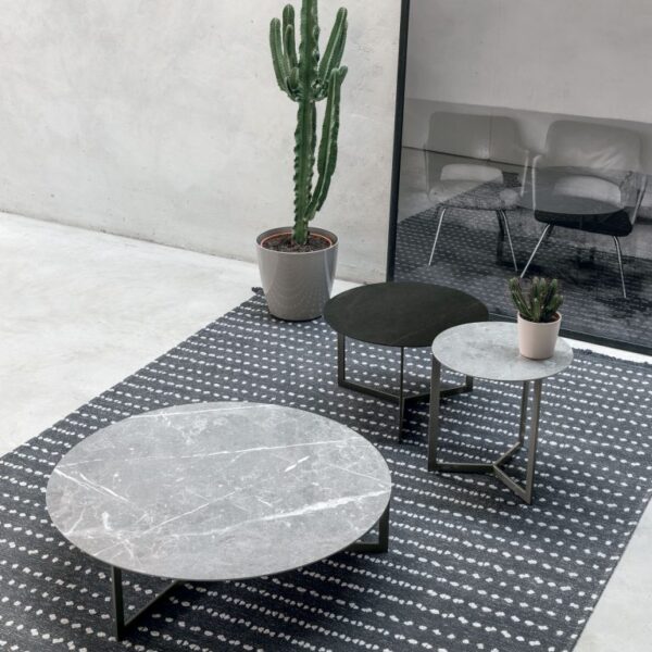 “Joy Gres coffee table by Tomasella – modern Italian low table with refined ceramic top and minimalist metal base”