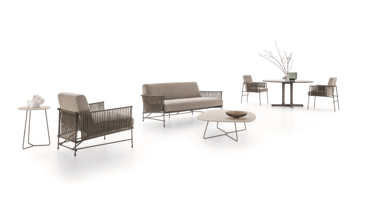 “Ditre Italia Kyo Outdoor sofa – contemporary garden lounge with curved design, premium materials, and relaxed elegance”