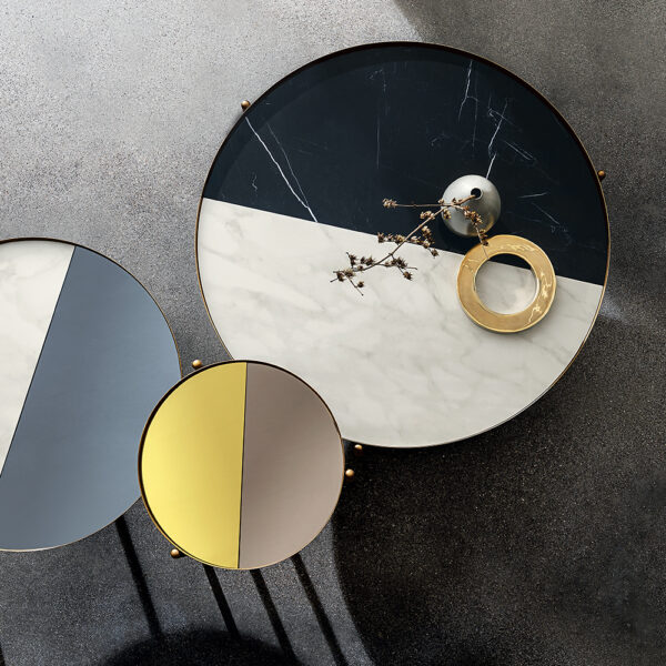 “Campos Table Collection by Sovet – modular designer coffee tables with architectural metal legs and luxury finishes”