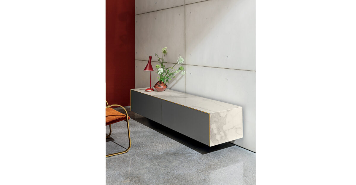 “Magda suspended sideboard by Sovet – elegant Italian furniture with floating design for modern interiors”