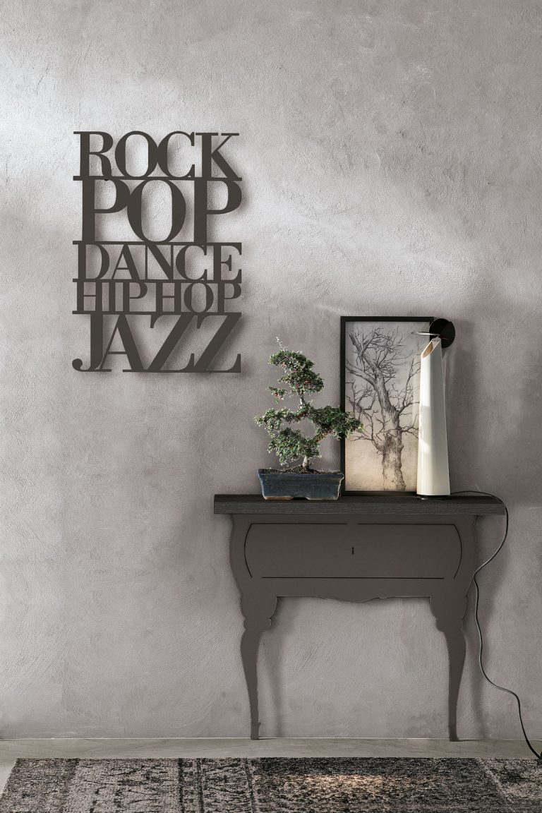 “Lettering by Tomasella – modern Italian wall décor with customizable text and contemporary graphic style”