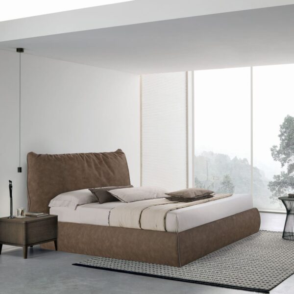 “Sogno single bed by Tomasella – elegant Italian single bed with upholstered headboard and contemporary minimalist design”