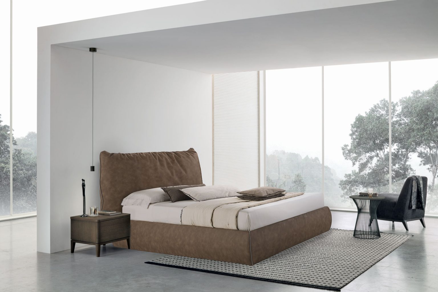 “Sogno single bed by Tomasella – elegant Italian single bed with upholstered headboard and contemporary minimalist design”