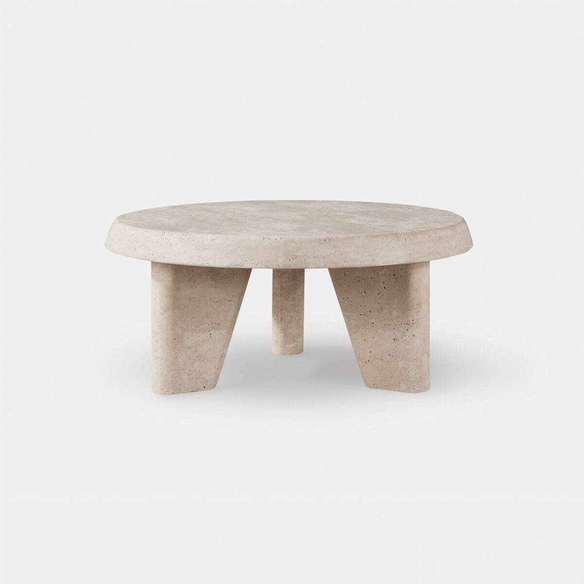 “Harbour Lucca 33-inch round coffee table – minimalist silhouette with sculptural round base and top”