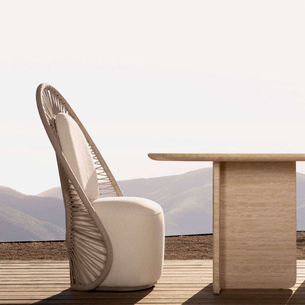 “Detail of curved teak legs – sturdy and refined craftsmanship by Harbour”