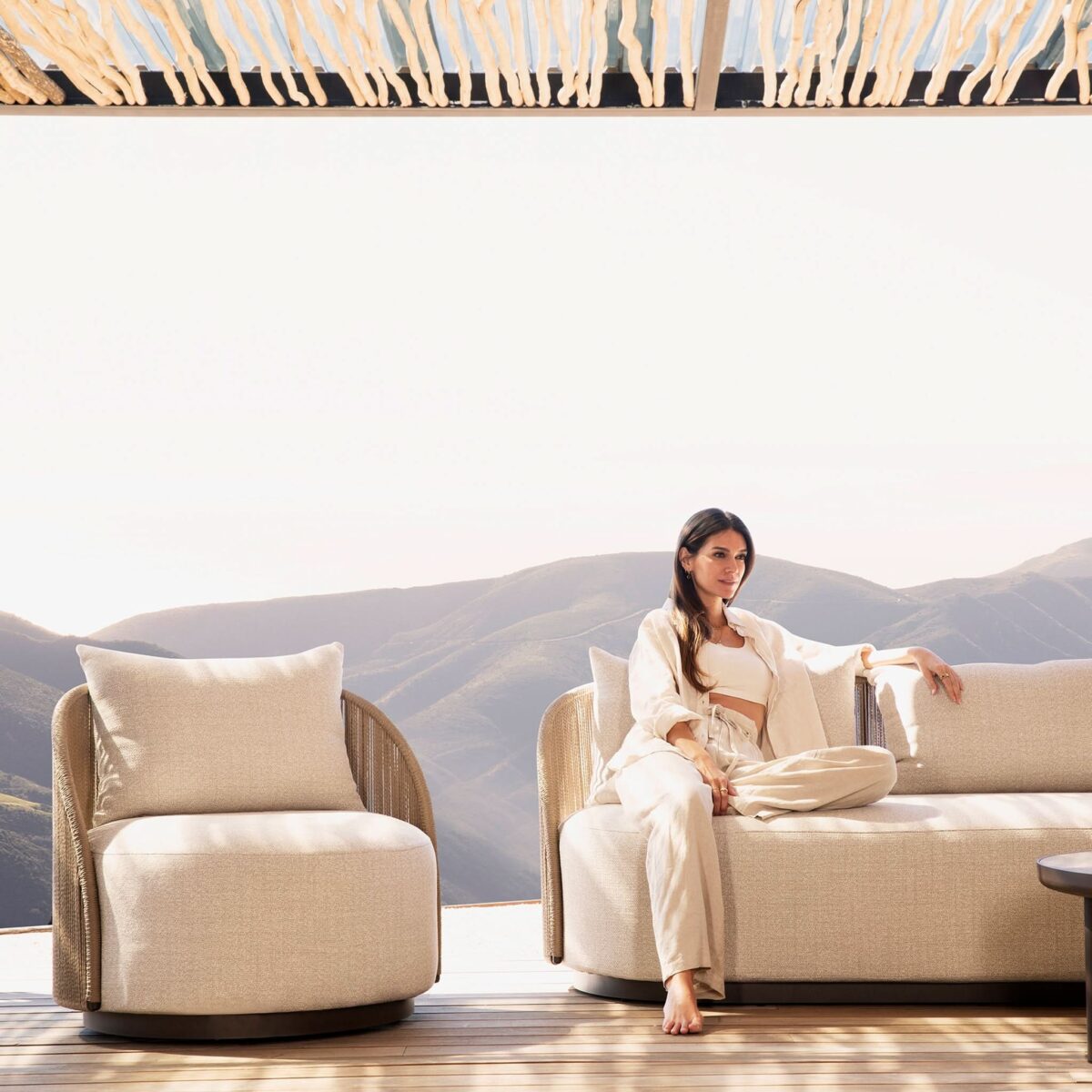 “Back view of Milan 3 Seat Sofa – stylish contemporary design with soft upholstery”