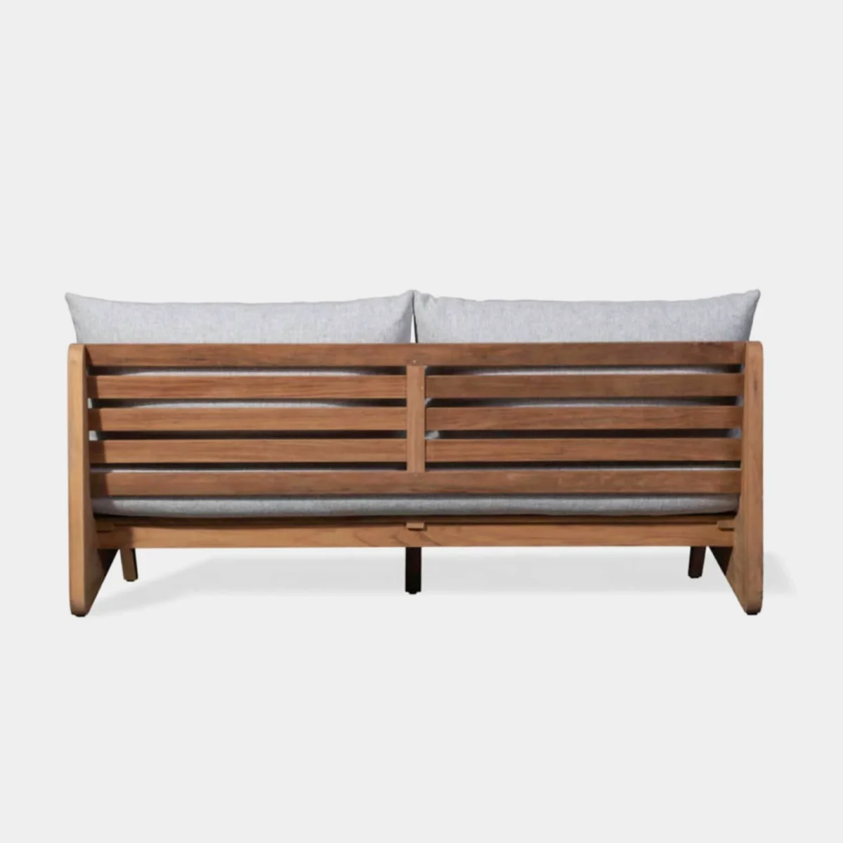 “Harbour MLB Teak Sofa – minimalist two-seater armless couch for luxury outdoor spaces”