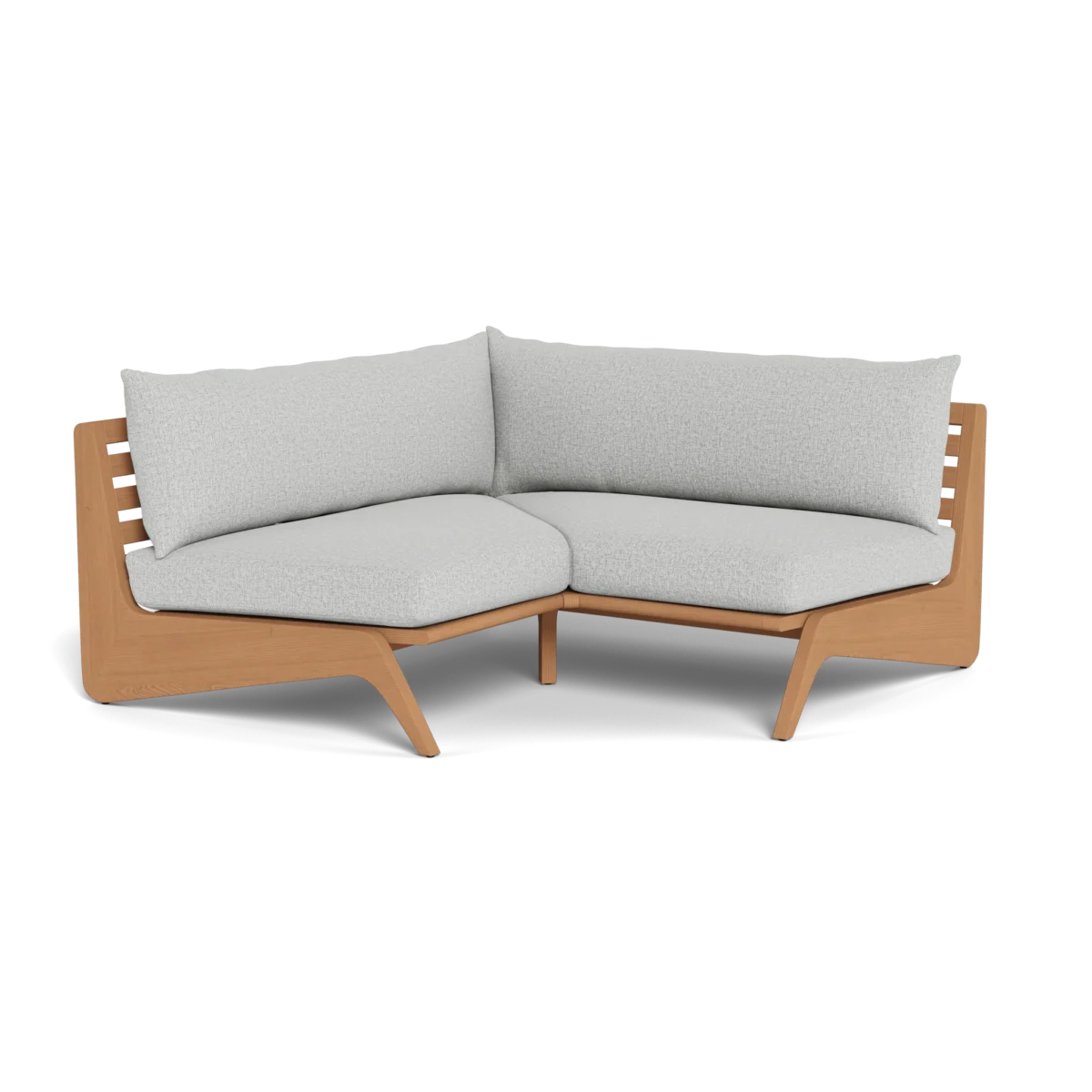 “Back view of MLB Teak Corner chair – premium teak frame with clean silhouette”