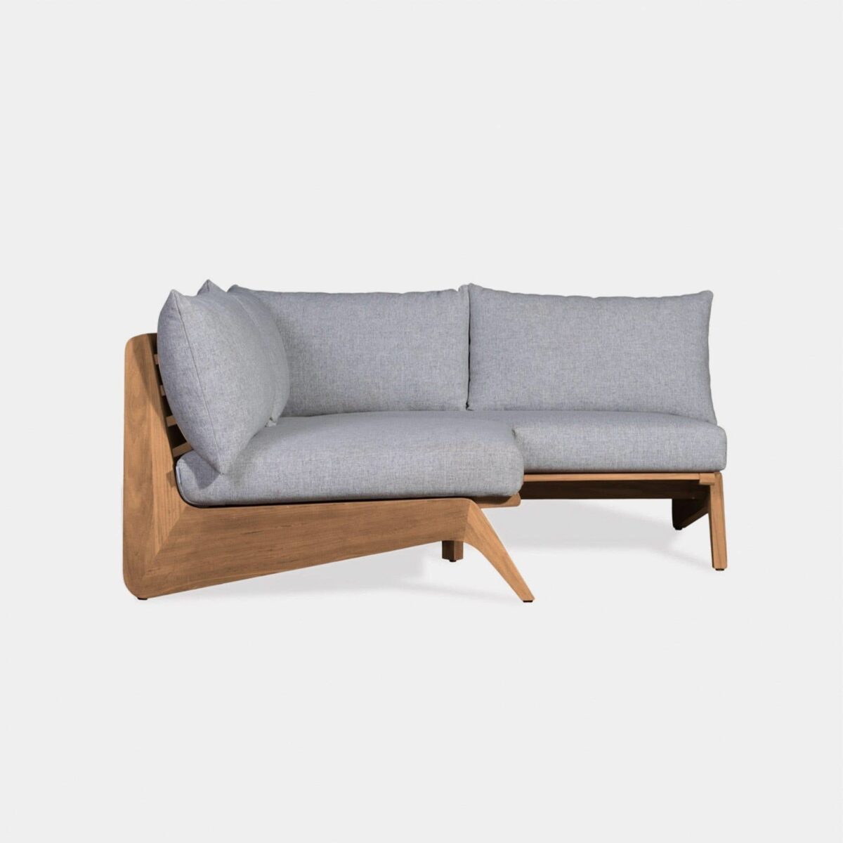 “Top-down angle of MLB Teak Corner unit – ideal for modern outdoor sectional combinations”