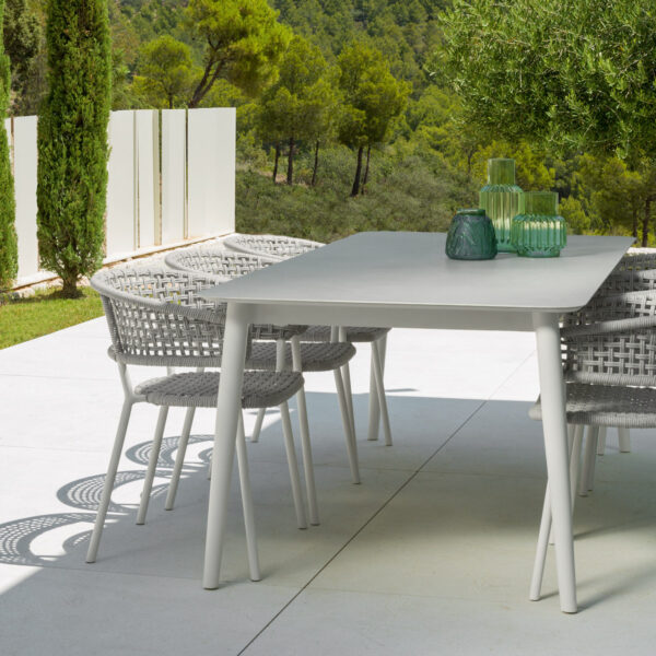 Modern Moon//Alu Dining Armchair by Talentispa Italian aluminum design in Royal Oak Michigan showroom