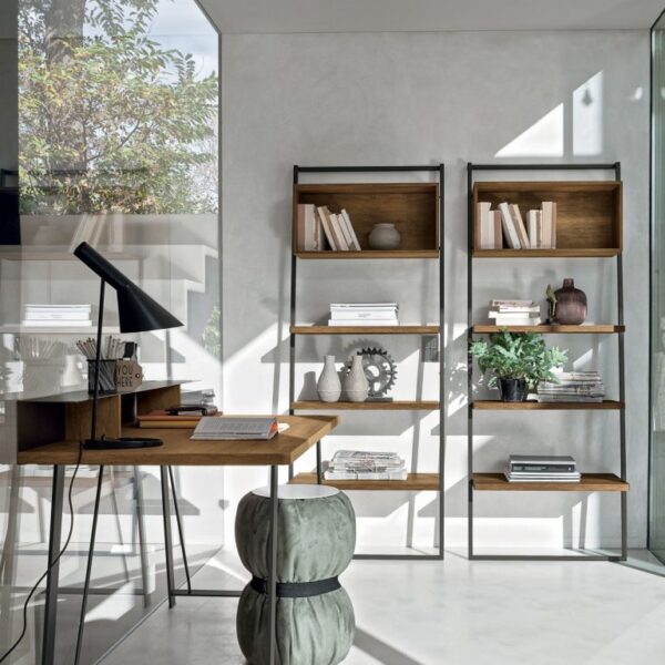 “Movida by Tomasella – modern Italian modular wall system combining open shelving, closed storage, and sleek contemporary design”