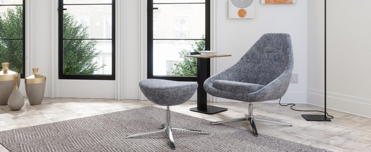 Viaseating Meteor chair in bold color for a contemporary workspace