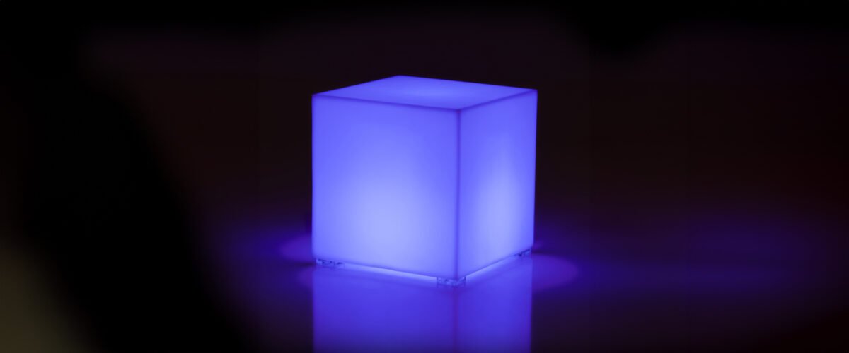 Luxury outdoor lighting cube by Vondom with weather-resistant finish and versatile style