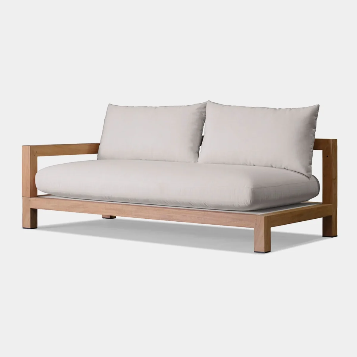 “Pacific Teak outdoor 2 seat with arm – ideal for modern patio sectional arrangements”