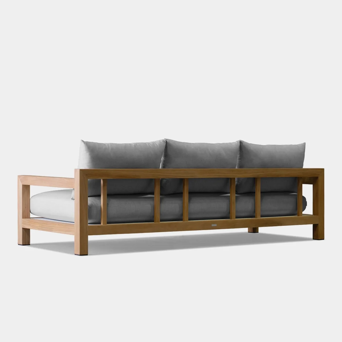 “Contemporary outdoor teak sofa – Harbour Pacific 3 Seat model with streamlined silhouette and premium materials”