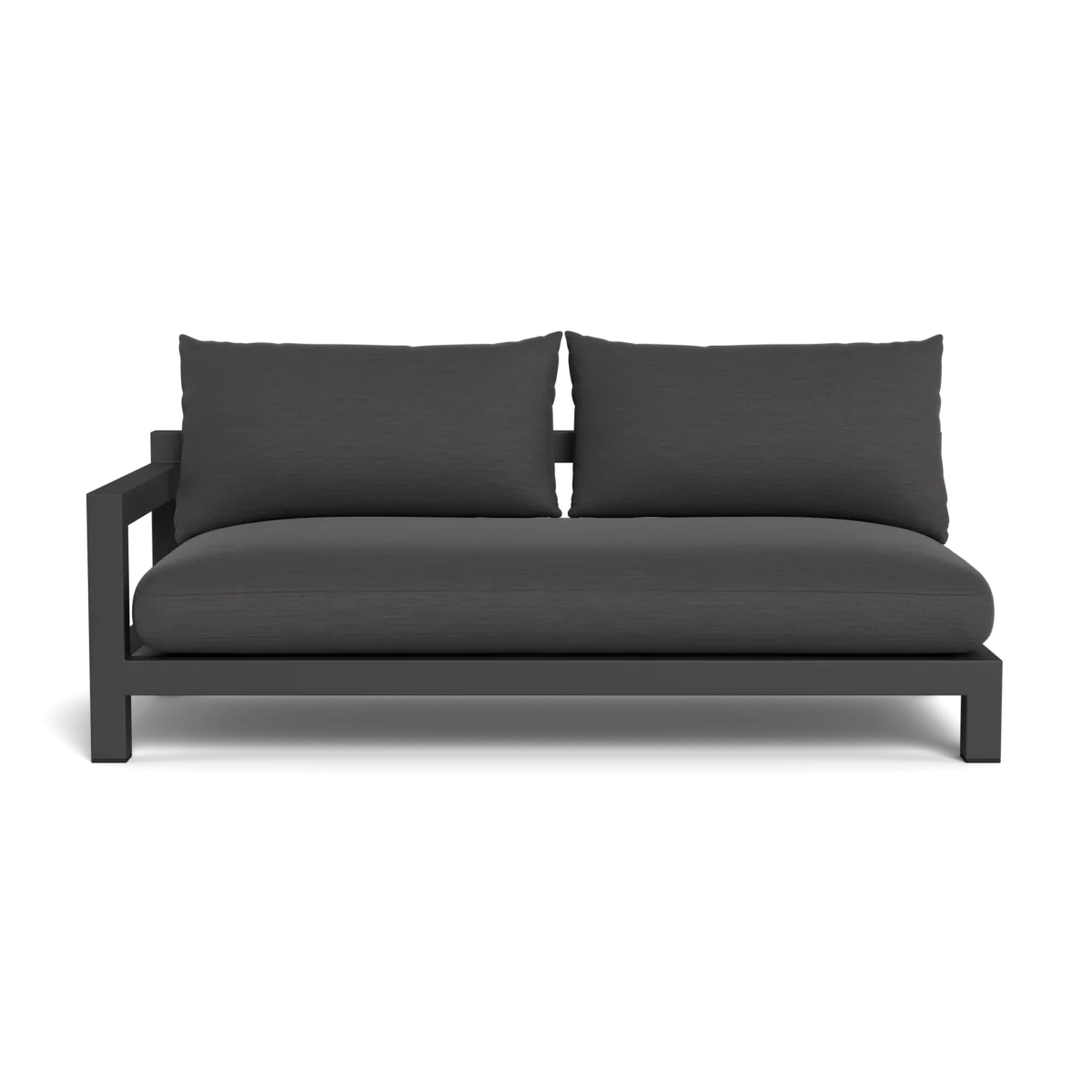 “Back view of Pacific 2-Seater by Harbour – powder-coated aluminum frame for outdoor durability”