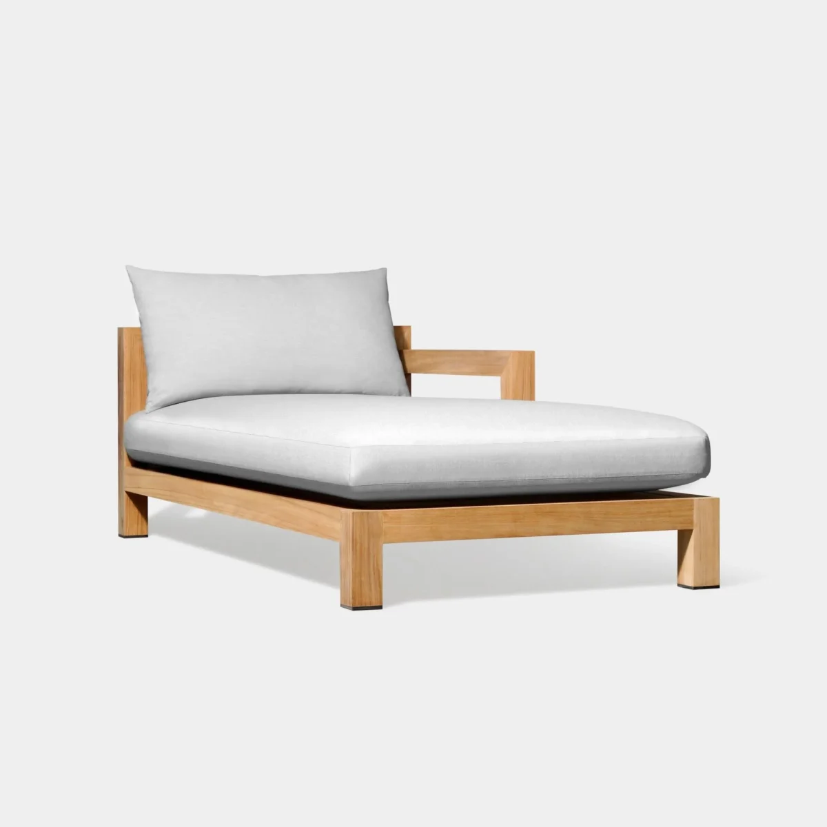 “Contemporary teak outdoor chaise lounge from Harbour’s Pacific collection – coastal luxury design”